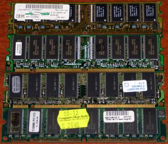 4x Diverse SDRAMs 32MB IBM, Compaq, LGS, MSC, 128MB TKC Computer-Shop Biehl